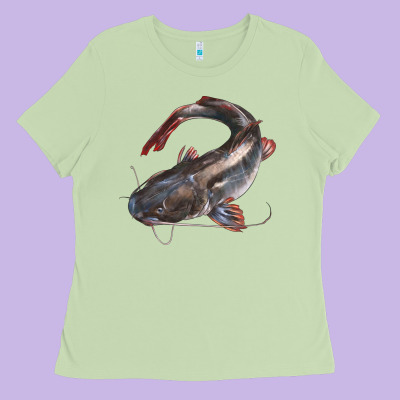 Catfish Illustrations Ladies Tee Designed By Lillyallendesigns