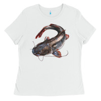 White Catfish Illustrations Ladies Tee - LillyAllenDesigns
