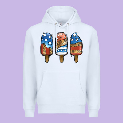 Patriotic Leopard Popsicles Premium Hoodie Designed By Jasminsmagicworld