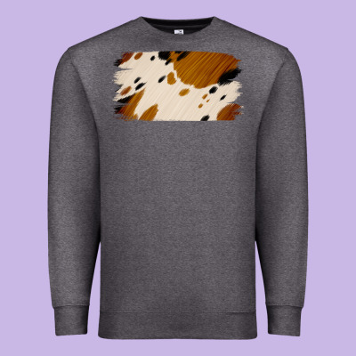 Cowhide Black And Light Brown Brushstroke Premium Sweatshirt Designed By Jasminsmagicworld