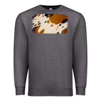 Charcoal Heather Cowhide Black and Light Brown Brushstroke Premium Sweatshirt - Jasminsmagicworld