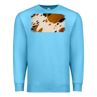 Ocean Blue Cowhide Black and Light Brown Brushstroke Premium Sweatshirt - Jasminsmagicworld