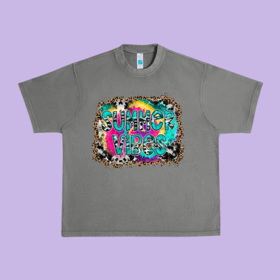 Summer Vibes Urban Heavy Tee Designed By Cowhidedigitalart