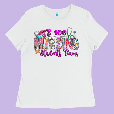 100 Nursing Students Teams Ladies Tee Designed By Cowhidedigitalart