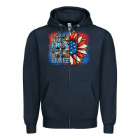 Navy Patriotic Sunflower Zipper Hoodie - Jasminsmagicworld