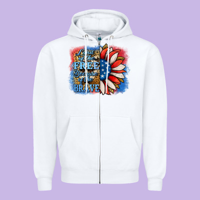 Patriotic Sunflower Zipper Hoodie Designed By Jasminsmagicworld