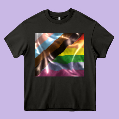 Pride Flag Heavy Core Tee Designed By Fadigitalartstudio
