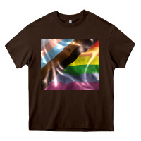 Chocolate Brown Pride flag Heavy Core Tee - FaDigitalArtStudio