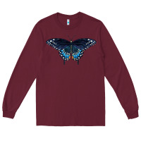 Burgundy Black Swallowtail Butterfly Long Sleeve Tee - LillyAllenDesigns