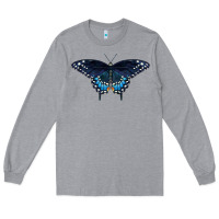 Heather Grey Black Swallowtail Butterfly Long Sleeve Tee - LillyAllenDesigns