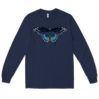 Navy Black Swallowtail Butterfly Long Sleeve Tee - LillyAllenDesigns