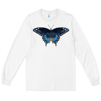 White Black Swallowtail Butterfly Long Sleeve Tee - LillyAllenDesigns