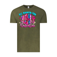 Vintage Olive All Booked For Valentines Vintage Tee - CowhideDigitalArt