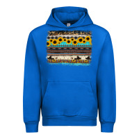Cobalt sunflower aztec serape cowhide background Urban Hoodie - RanaPortraitStore