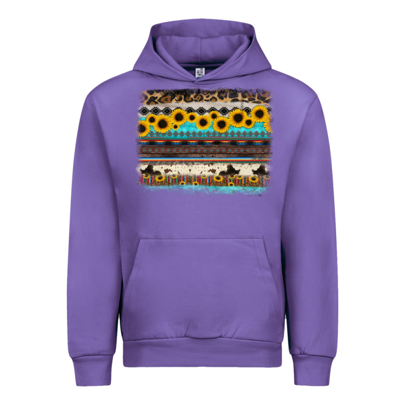 Sunflower Aztec Serape Cowhide Background Urban Hoodie by RanaPortraitStore | Teevron