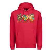 Cardinal peace love fall Premium Hoodie - BarkalooDesign