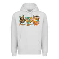 Dove Grey peace love fall Premium Hoodie - BarkalooDesign