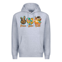 Heather Grey peace love fall Premium Hoodie - BarkalooDesign