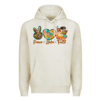 Oatmeal Heather peace love fall Premium Hoodie - BarkalooDesign