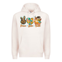 Pale Pink peace love fall Premium Hoodie - BarkalooDesign