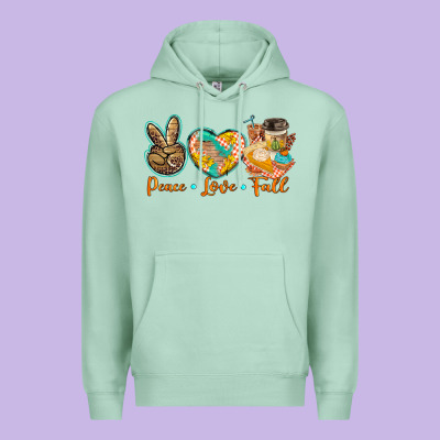 Peace Love Fall Premium Hoodie Designed By Barkaloodesign