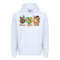 White peace love fall Premium Hoodie - BarkalooDesign