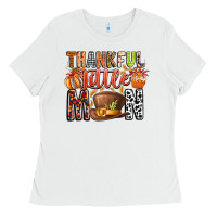 White Thankful Little Mon Ladies Tee - CowhideDigitalArt