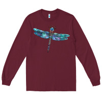 Burgundy Blue Dragonfly Long Sleeve Tee - LillyAllenDesigns