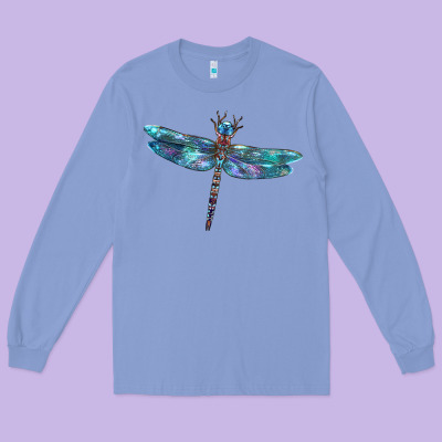 Blue Dragonfly Long Sleeve Tee Designed By Lillyallendesigns