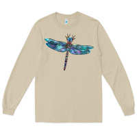 Mushroom Blue Dragonfly Long Sleeve Tee - LillyAllenDesigns