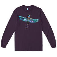 Plum Blue Dragonfly Long Sleeve Tee - LillyAllenDesigns