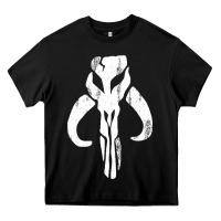 Black mandorian skull Heavy Core Tee - artisFamous