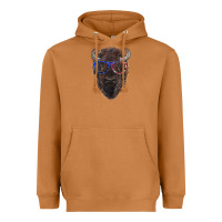 Meerkat bison with american flag glasses Heavyweight Hoodie - RanaPortraitStore
