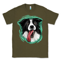 Army Green border collie Classic Tee - Jasminsmagicworld