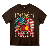 Chocolate Brown Firefighter mom Heavy Core Tee - FaDigitalArtStudio