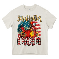 Cream Firefighter mom Heavy Core Tee - FaDigitalArtStudio