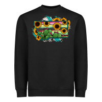 Black Montana Map Sunflower Cactus Serape Heavyweight Sweatshirt - RanaPortraitStore