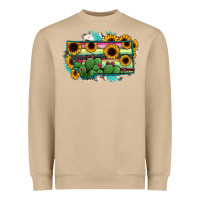 Mushroom Montana Map Sunflower Cactus Serape Heavyweight Sweatshirt - RanaPortraitStore
