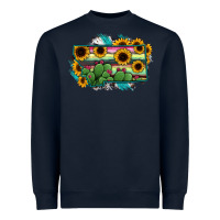 Navy Montana Map Sunflower Cactus Serape Heavyweight Sweatshirt - RanaPortraitStore