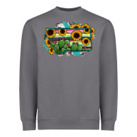 Storm Montana Map Sunflower Cactus Serape Heavyweight Sweatshirt - RanaPortraitStore