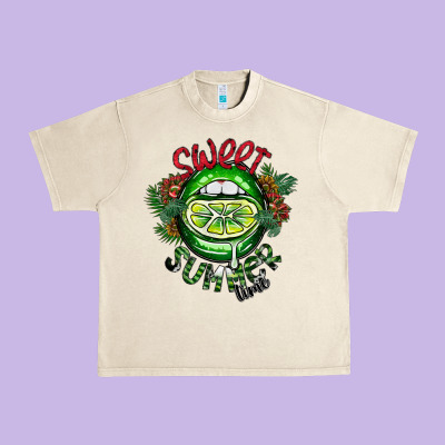 Summer Time Urban Heavy Tee Designed By Cowhidedigitalart