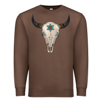 Chestnut Turquoise Bull Skull Premium Sweatshirt - Jasminsmagicworld
