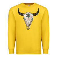 Lemon Turquoise Bull Skull Premium Sweatshirt - Jasminsmagicworld