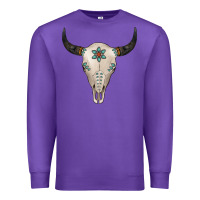 Purple Turquoise Bull Skull Premium Sweatshirt - Jasminsmagicworld