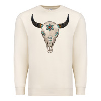 Sandshell Turquoise Bull Skull Premium Sweatshirt - Jasminsmagicworld