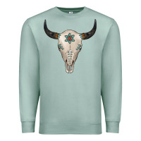 Seafoam Turquoise Bull Skull Premium Sweatshirt - Jasminsmagicworld