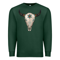 Sports Green Turquoise Bull Skull Premium Sweatshirt - Jasminsmagicworld