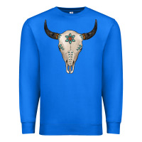 True Royal Turquoise Bull Skull Premium Sweatshirt - Jasminsmagicworld