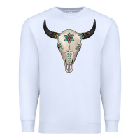 White Turquoise Bull Skull Premium Sweatshirt - Jasminsmagicworld