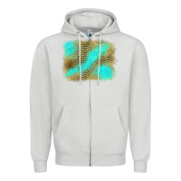 Dove Grey Turquoise Leopard Background Zipper Hoodie - Jasminsmagicworld